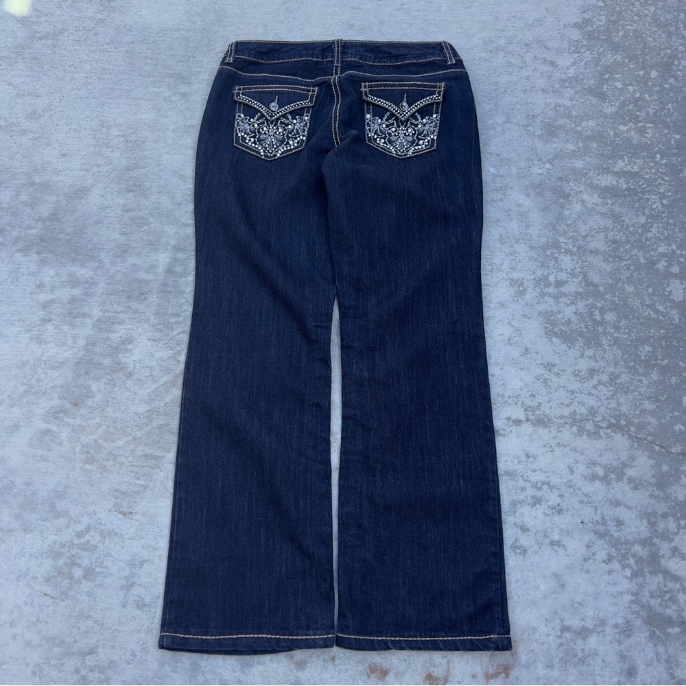 Y2K 2000s Womens Embellished Low Rise Flared Nine West Jeans